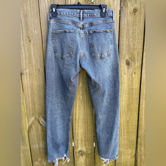 AGOLDE Jeans Toni Mid-Rise Slim Straight Blue Landmark Wash Size 26 A133G-3002 - Picture 6 of 9